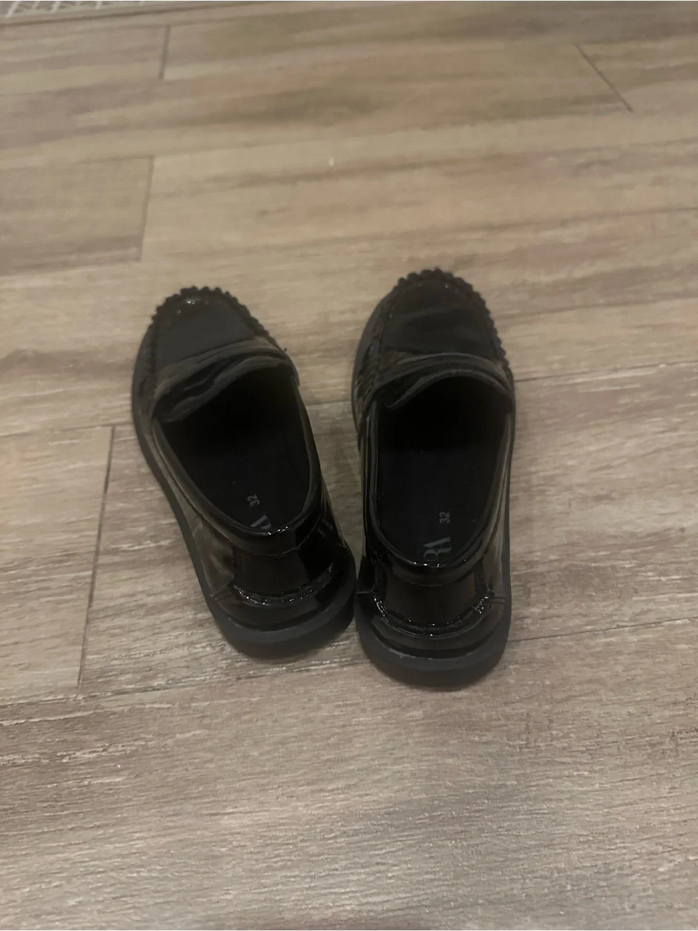 Zara Black Patent Penny Loafers